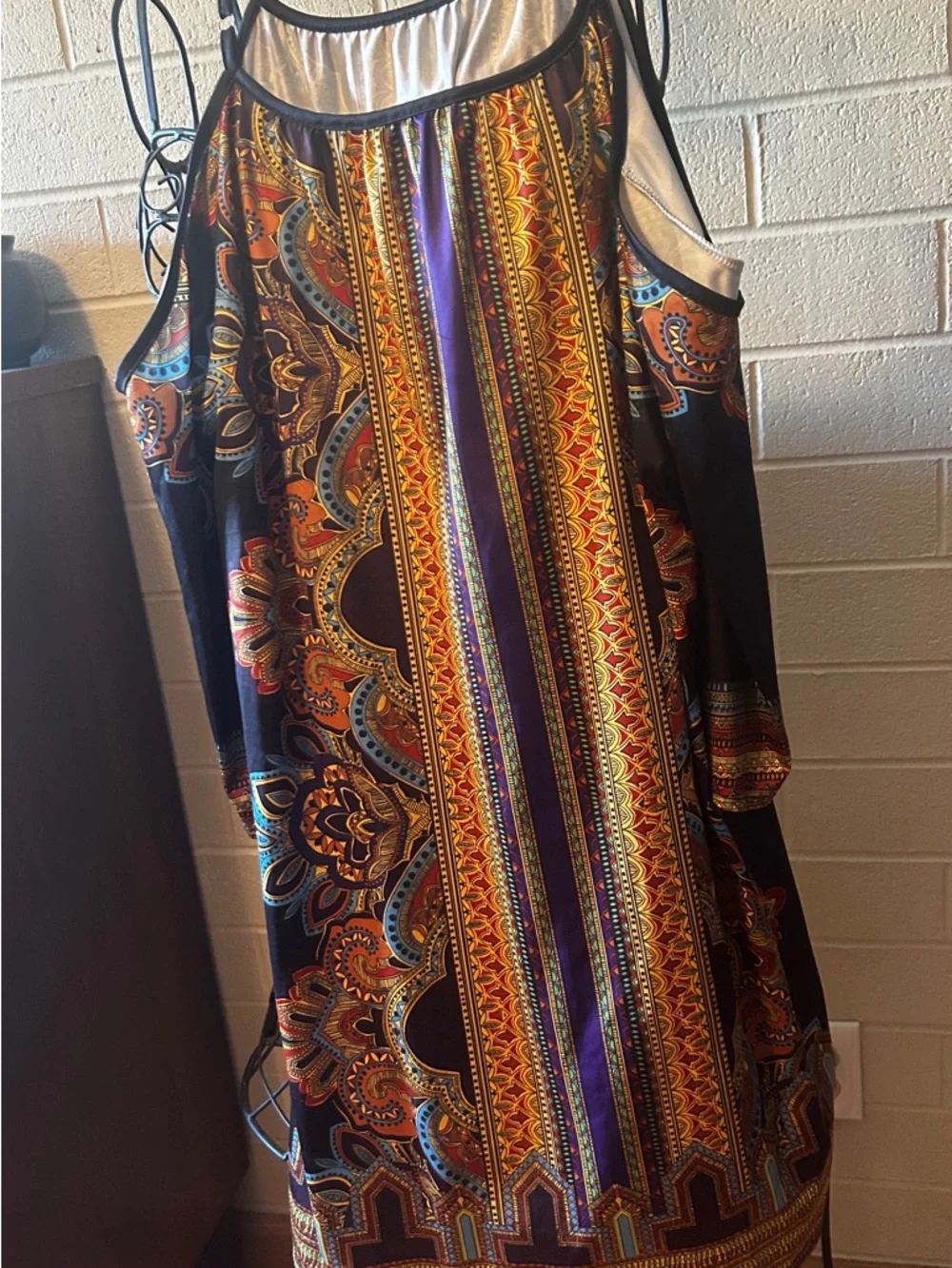 Boho Mandala Cold Shoulder Mini Dress - Picture 3 of 3